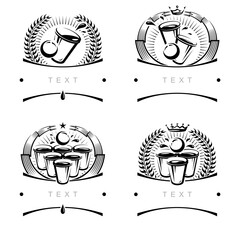 Beer pong collection labels and elements set. Collection icon beer pong . Vector