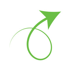 Green Arrow Vector Icon – Direction Symbol, Navigation Pointer, Minimal Flat Design