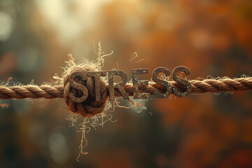 The word stress resting on a breaking rope