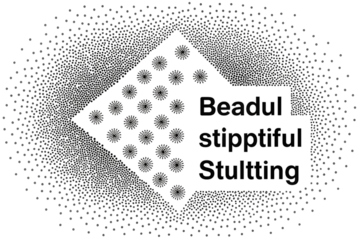 Abstract dark geometric pattern with scattered light particles isolated on transparent background