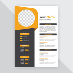 Professional resume template with photo section and modern design for job applications