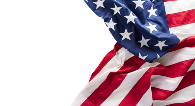 Dynamic American flag waving with stars and stripes, symbolizing freedom and national pride