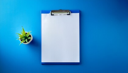 Copy Space Clipboard On Blue Background