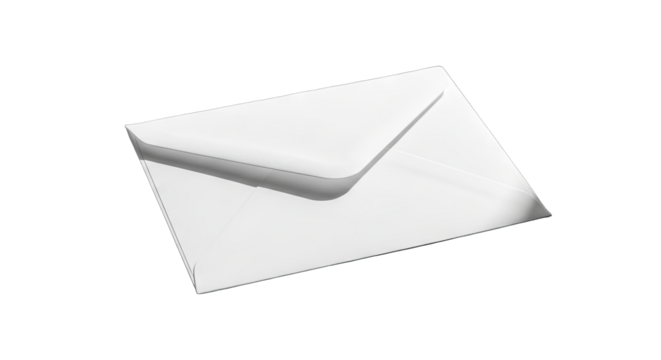 A White Envelope Isolated on a Black Background with Subtle Shadows Representing Communication and Correspondence