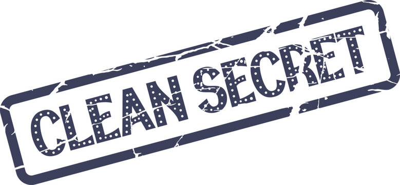 Grungy Clean Secret distressed stamp imprint for confidential information and hidden truths