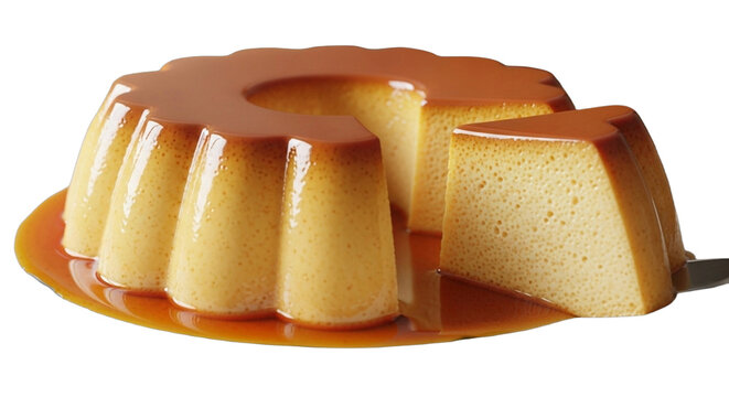 Classic caramel pudding dessert Sobremesa cl&aacute;ssica de pudim de caramelo