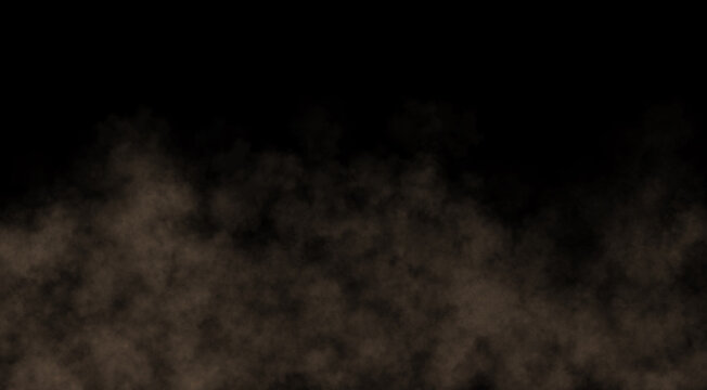 Dense brown sand dust cloud texture on transparent background realistic foggy atmosphere illustration