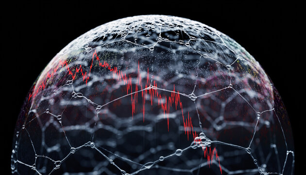 Financial data visualization: bubble protecting against a market crash - Powered by Adobe