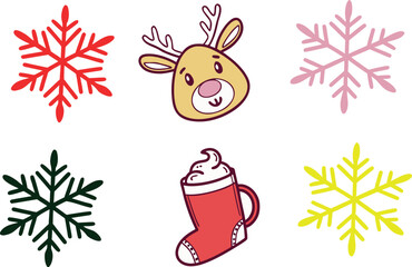 Christmas decoration elements vector illustration