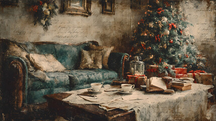 Vintage Christmas: A nostalgic image of a vintage Christmas scene, capturing the timeless beauty of classic holiday decor