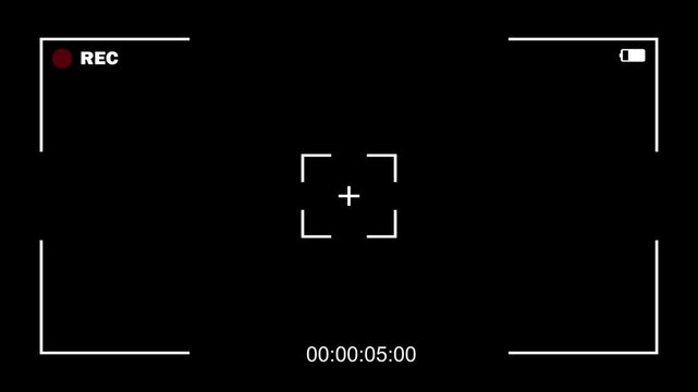 Recording camera screen interface with timer on alpha channel, Video camera recorder screen overlay on a transparent background,
Video recording camera screen. Video recording template.