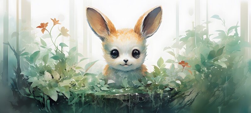A rabit f a small creature made of glass that is sitting in the palm of your hand,generative AI