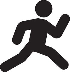 Dynamic silhouette of a running person icon vector