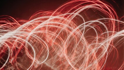 Abstract Light Trails - A Dance of Red and White Illumination.