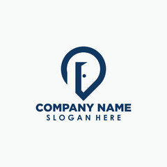 door point logo design template, interior brand company