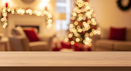 Cozy Festive Living Room Scene With Christmas Tree Glow.
