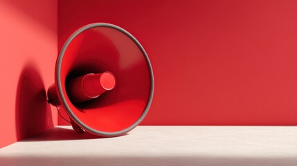 Red Megaphone Promotion | Announcement, Sale, Loudspeaker