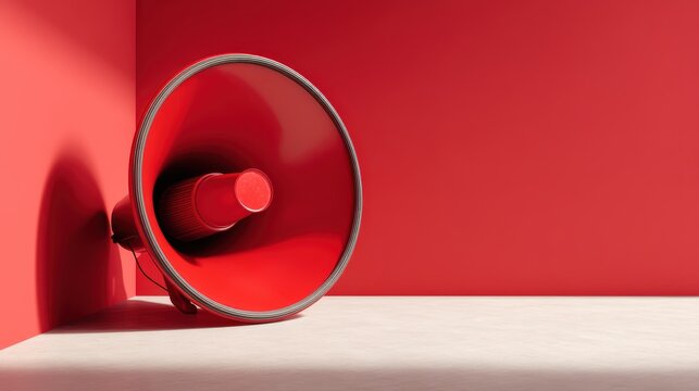 Red Megaphone Promotion | Announcement, Sale, Loudspeaker