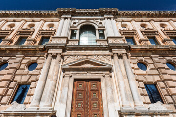 South facade of the Palace of Charles V in Granada, Andalusia