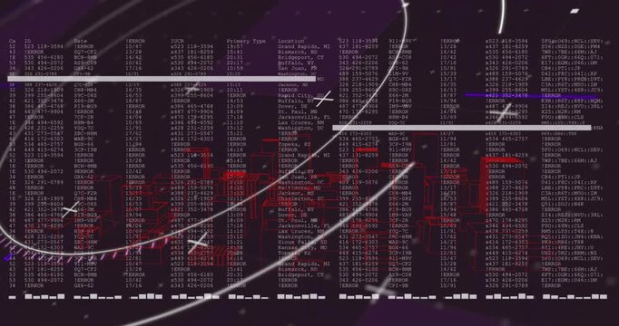 Layered HUD sweeping from upper-left and scanning text, showing scrolling log to reveal system data
