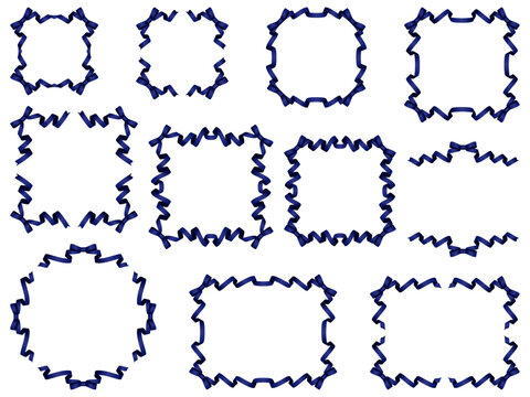 リボン蝶F、四角、m14紺