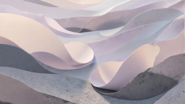 Abstract pastel waves create a serene and calming visual.