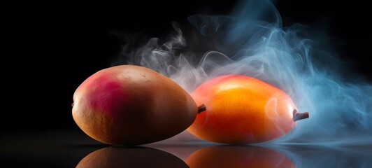 a light sapodilla , coming out of the smoke , highly detailed,generative AI