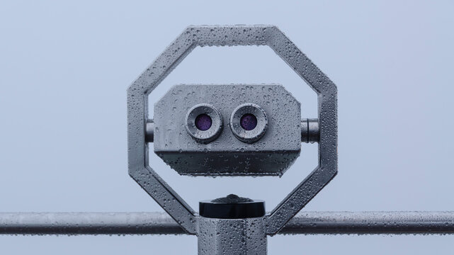 binoculars in the mist