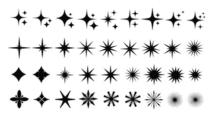 Fototapeta premium Collection of starbursts, twinkle elements. Decoration for logo, print, and background needs for creative designs.