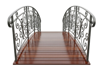 Ornate garden bridge isolated on transparent background