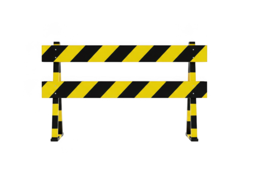 Construction barrier isolated on transparent background