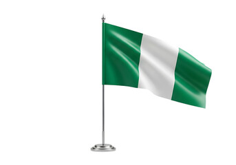 Nigerian flag waving isolated on transparent background