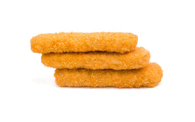 fish sticks on a white background