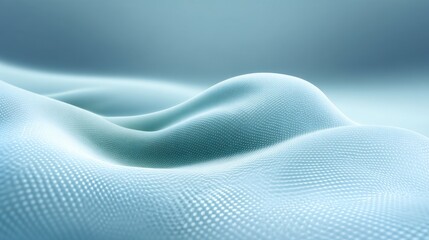 Soft, Wavy, Textured Fabric in Light Blue Hue with Subtle Highlights and Shadows Creating an Elegant and Calming Atmosphere for Design Projects