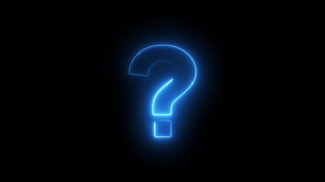 Question mark neon sign light on black background. Red color question mark neon bright animation 4k video. 
Glowing neon line Speech bubbles with Question icon isolated on black background.