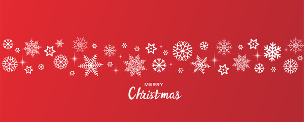 Christmas winter background with white snowflakes of various sizes creates a cheerful festive mood for holiday campaigns, winter celebrations, greeting cards. Sale banner. Vector