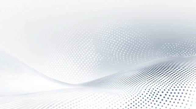 Dynamic abstract design with smooth curves and dotted pattern creating a soft and modern visual experience in a light color palette