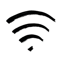 Hand drawn free wifi spot zone sign Public wi-fi area sign Wireless internet clipart in doodle style Single element for print, web, design, decor 3G, 4G, 5G, 6G, IoT