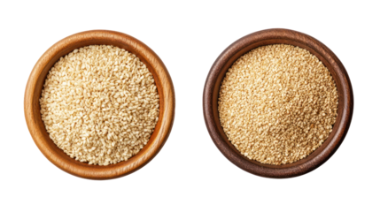 Two bowls of quinoa isolated on transparent background