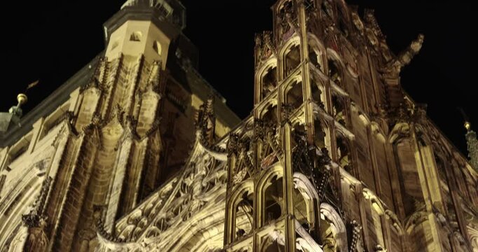 Prague St. Vitus Cathedral at night in the castle