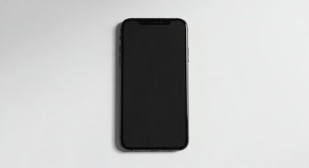 Naklejka premium Black smartphone mockup screen off isolated on white.