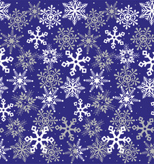 New Christmas Blue Snowflakes seamless design 2026 elegant style.