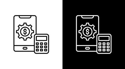 Financial Tools  White Icon Set Design