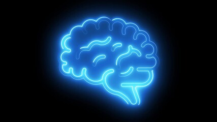 Low poly wireframe brain with connection dots glowing on black background. Computer generated icon of the human brain.
Medical futuristic technology of the neon lines drawing a man brain. - Powered by Adobe