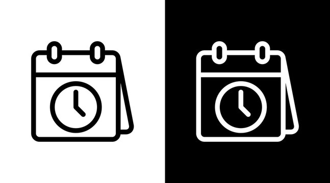 Calendar With Icon Set Design