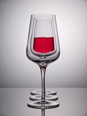  Backlit wine and glasses.