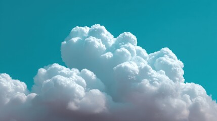 Soft White Clouds with a Bright Turquoise Sky in a Tranquil Landscape Perfect for Nature and Relaxation Themes