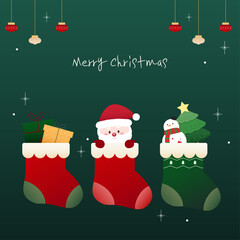 홀리데이 겨울 양말 벡터 일러스트