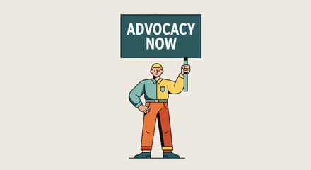 Person holding a sign that says ADVOCACY NOW