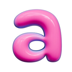 Alphabet, number and symbol 3d word render Pink Glossy Bubble Form